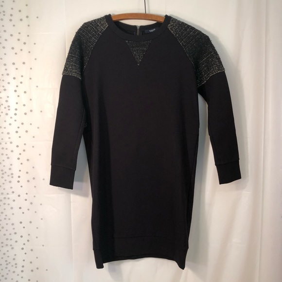 Madewell Ponte Verde Black Baseball Dress - Picture 6 of 8